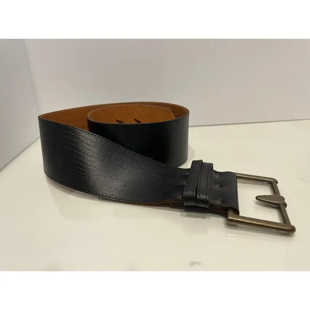 Limited Express Wide Genuine Leather Western Black Belt Heart Buckle Boho